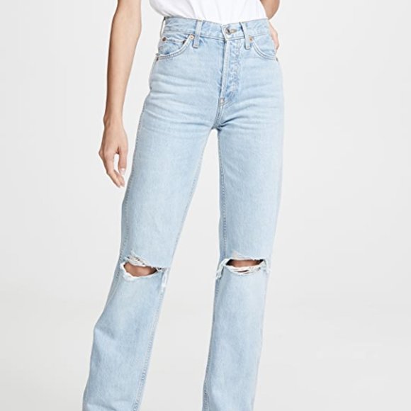 RE/DONE High Rise Rigid Loose Jean / Straight cut - Picture 1 of 5
